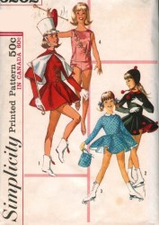 6202 4074  Simplicity TWIRLER, DRUM MAJORETTE, SKATER  PATTERN 7,  10, 12T 14 14T choice